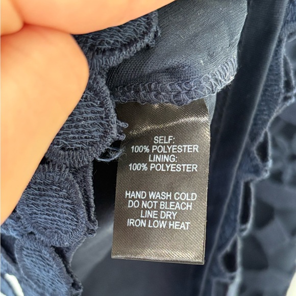 Lulus Pay Tribute crochet navy blue dress size size - Picture 7 of 9